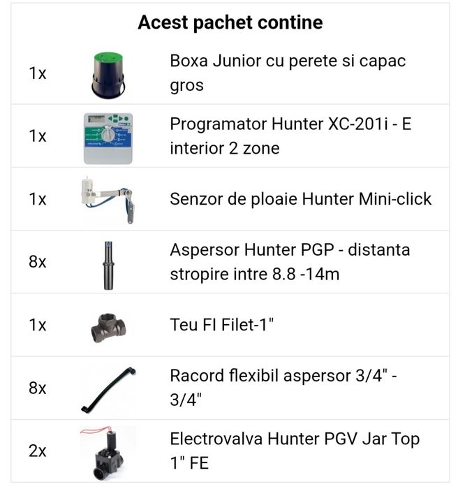 Kit irigare gazon 300-363 m2 Hunter cu programator interior