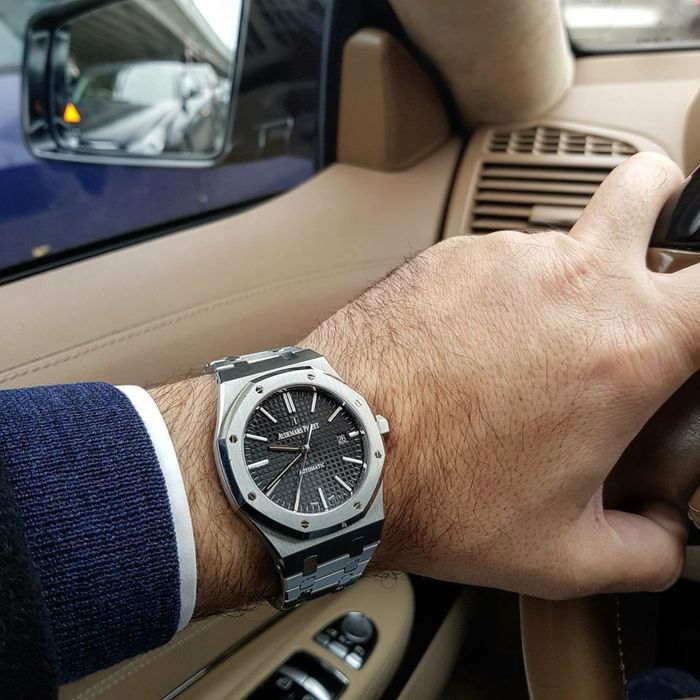 Ap royal oak black dial steel 41,mm