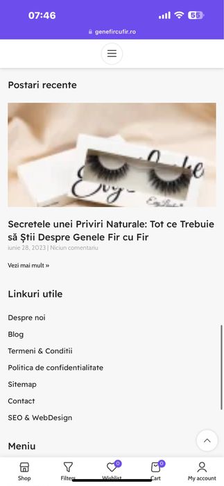 Vand site web genefircufir.ro structura wordpress responsvie