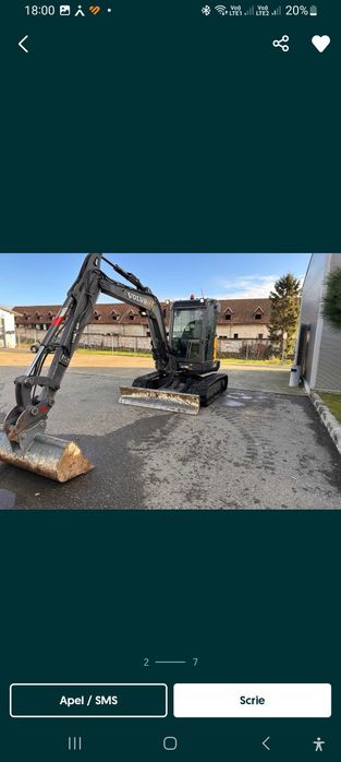VAND mini escavator VOLVO ECR48C cupla rapida + 3 cuple,120/50/30