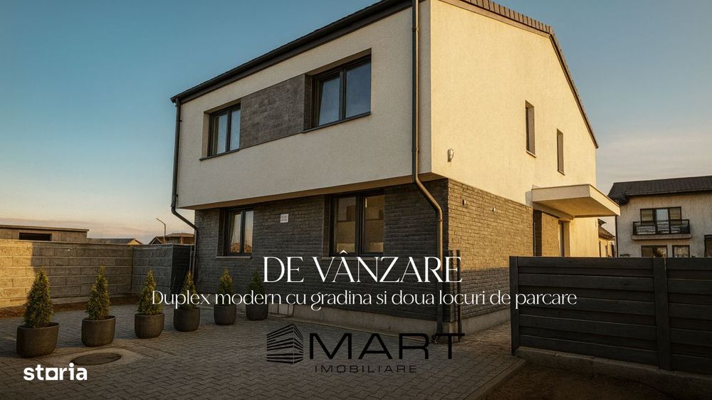 Duplex modern cu gradina si doua locuri de parcare