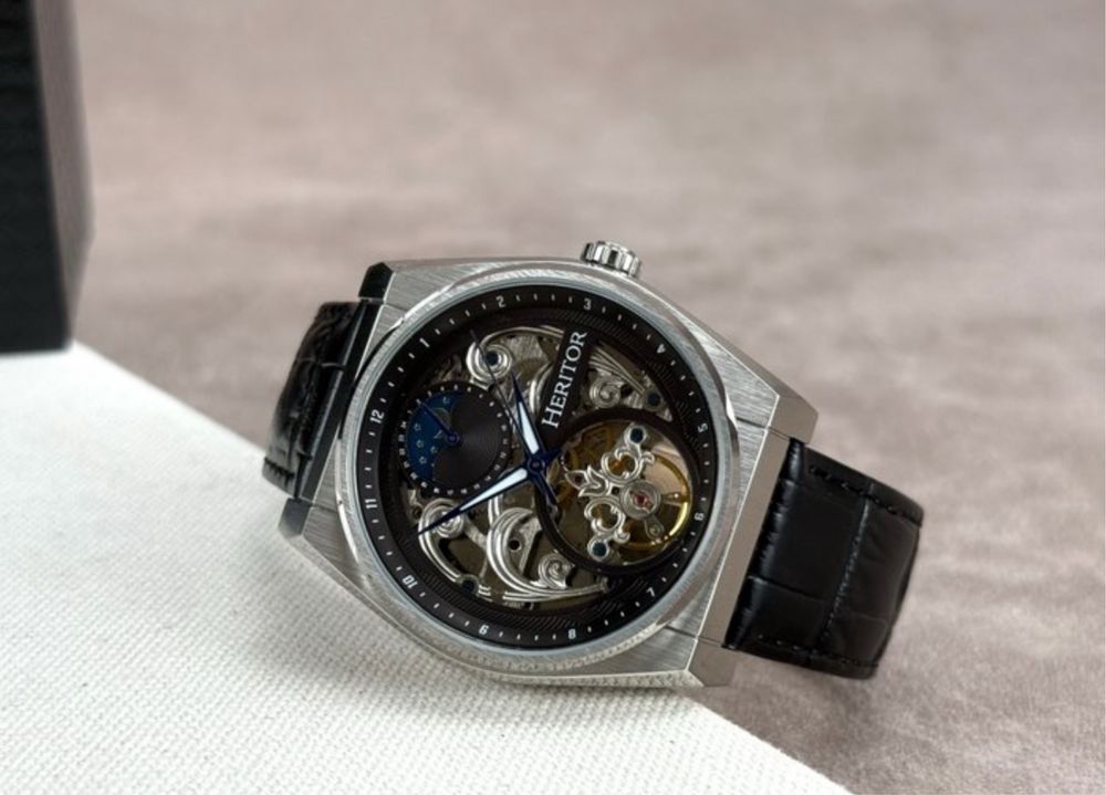 Heritor Automatic Daxton Skeleton Black 43mm
