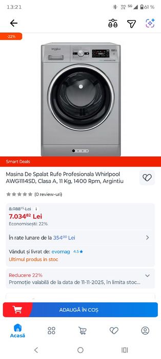 Whirlpool Mașină spălat 11 kg