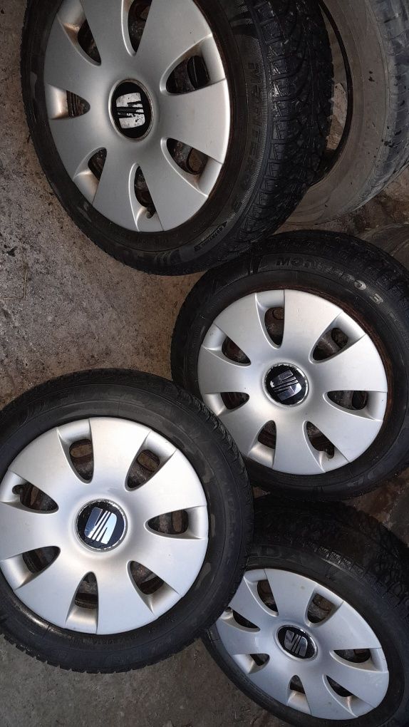 Jante de oțel cu cauciucuri Fulda  M+S 185/60r14  cu capace