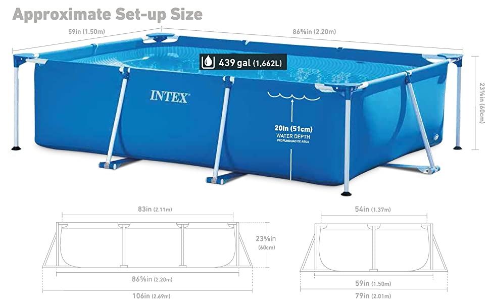 INTEX каркасный бассейн 3×2×.075, 2,2×1,5, 4,5×2,2 стойка basseyn