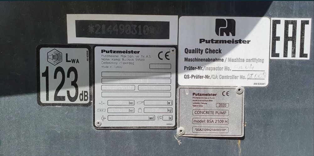 Putzmeister 2109 betononasos