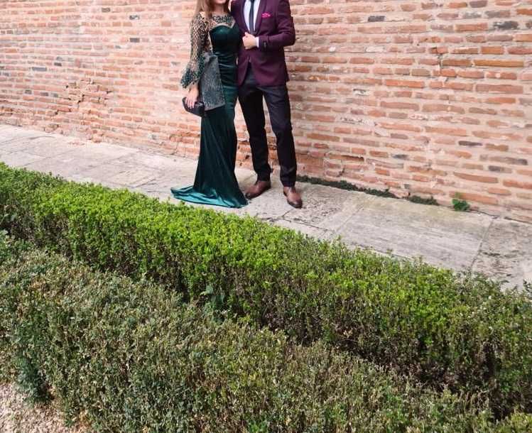 Rochie catifea verde smarald