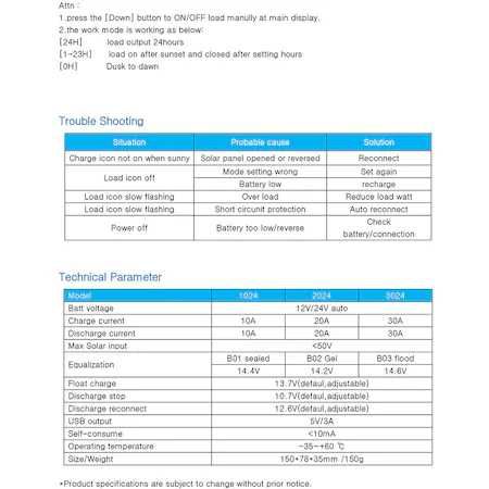 Regulator, controler solar PWM 30A 12V/24V cu doua USB si LCD