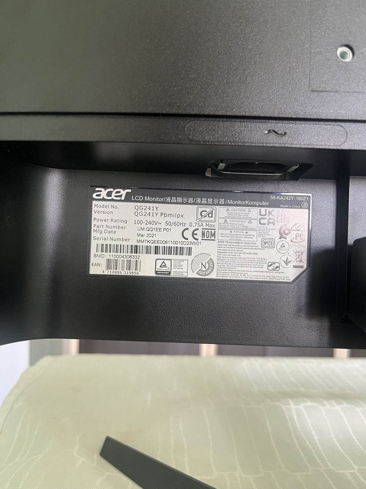 Acer Nitro QG241Y Монитор 165hz 24inch