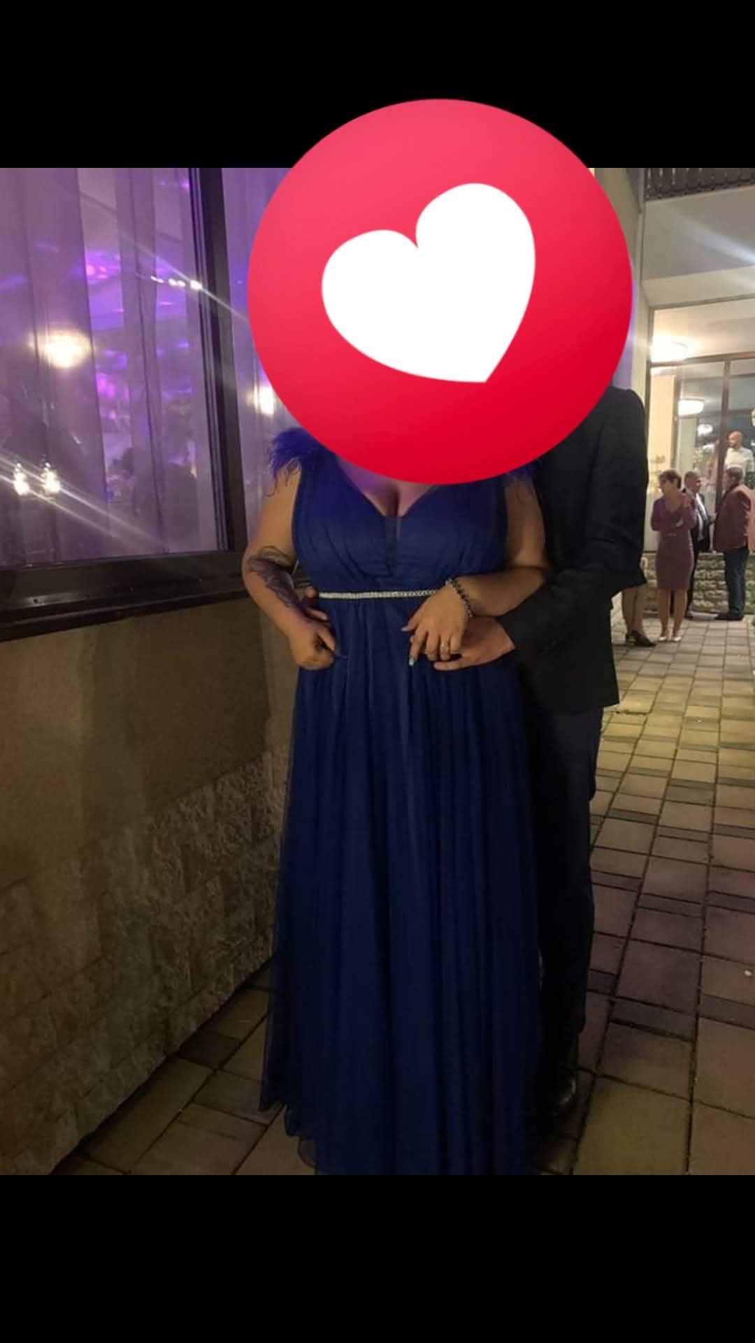 Rochie albastu cu  tull