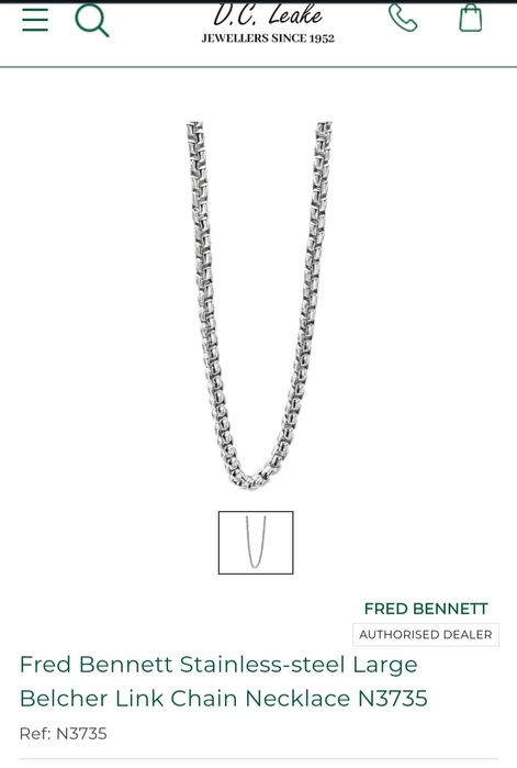 Lanț și brățară Fred Bennett din oțel inoxidabil - Nou
