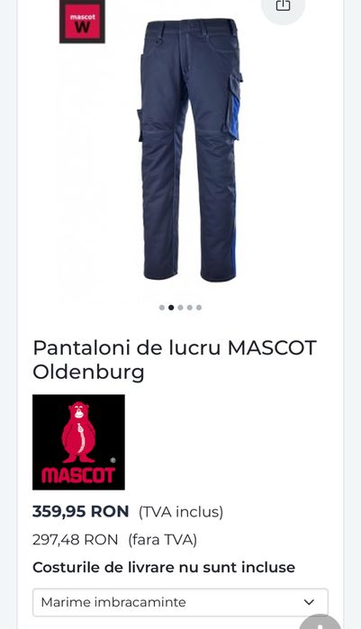 Pantaloni de lucru MASCOT Oldenburg bleumarin/albastru regal