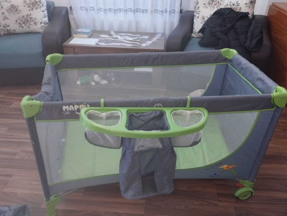 Patut copil pliabil cu saltea
