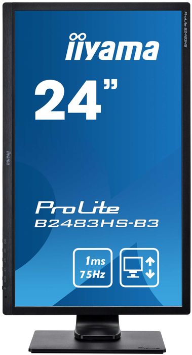 Monitor LED Iiyama ProLite 24", Full HD, HDMI, Boxe, Negru, B2483HS