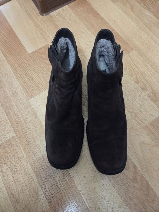 Зимний сапоги кожа замш