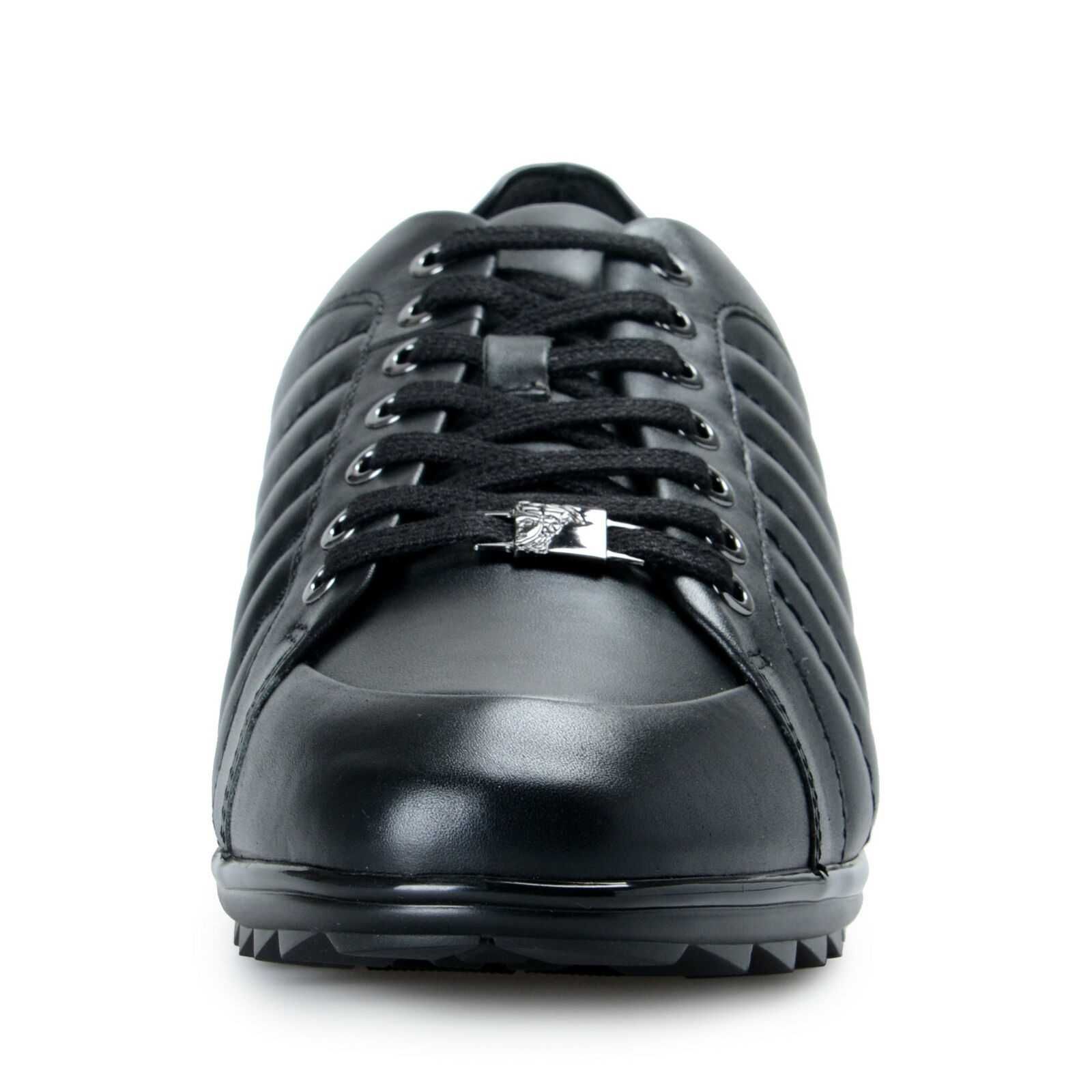 Versace Collection Black Medusa Head Leather Мъжки Спортни Обувки 40