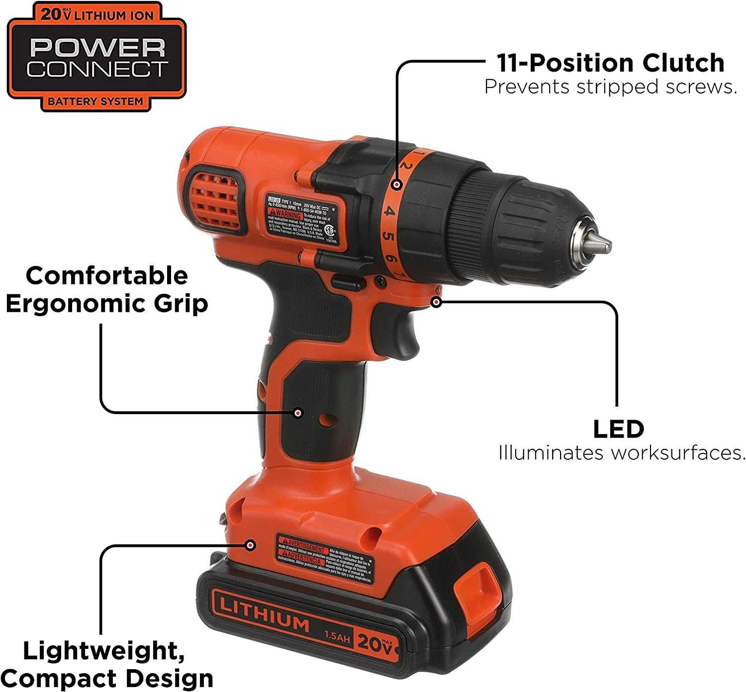 Шуруповёрт Black & Decker 20V Max LDX120 (Original USA)