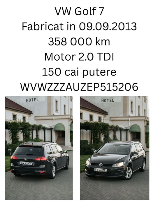 Vand golf 7 2.0 tdi 150 cai putere