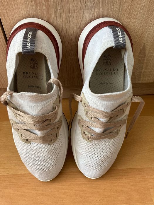 Brunello Cucinelli - Suede-Trimmed Stretch-Knit Sneakers - Neutrals