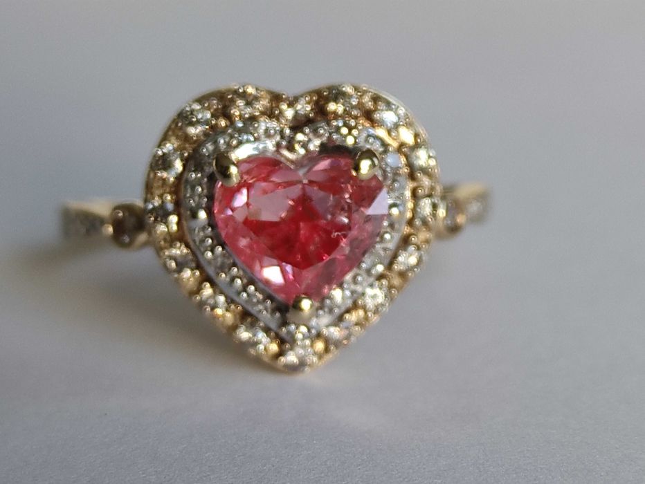 Inel aur 14k cu DIAMANT ROZ 1.35ct pret initial 25.000lei
