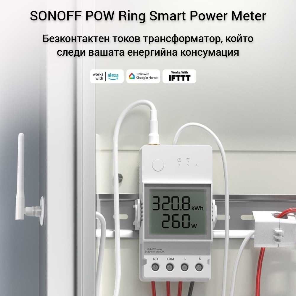 SONOFF POWCT Интелигентен Електромер с Пръстен