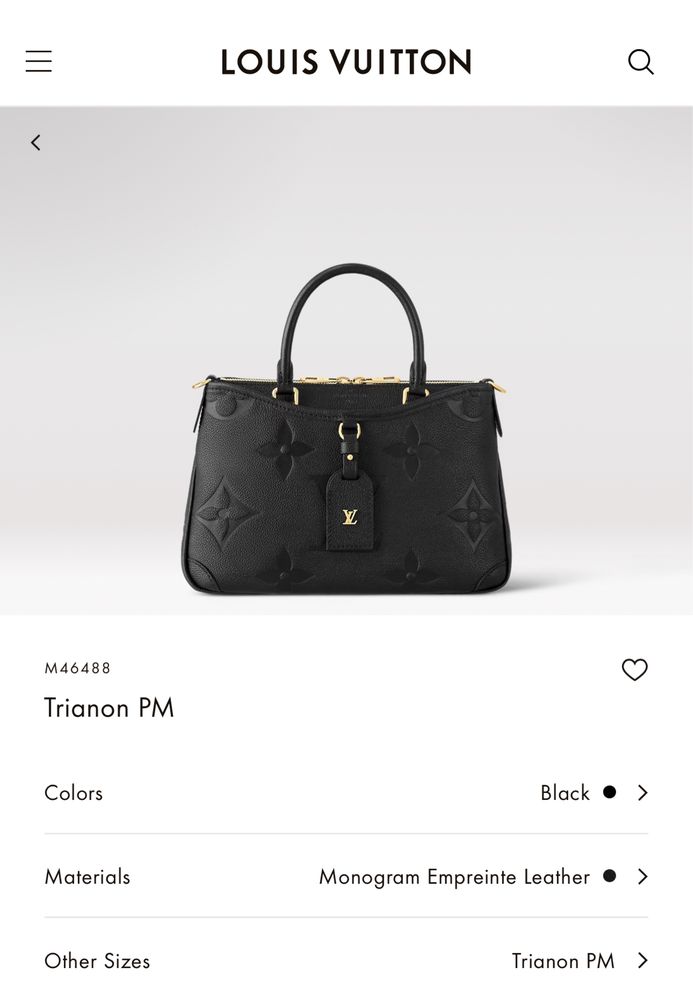 Louis Vuitton Trianon PM дамска чанта