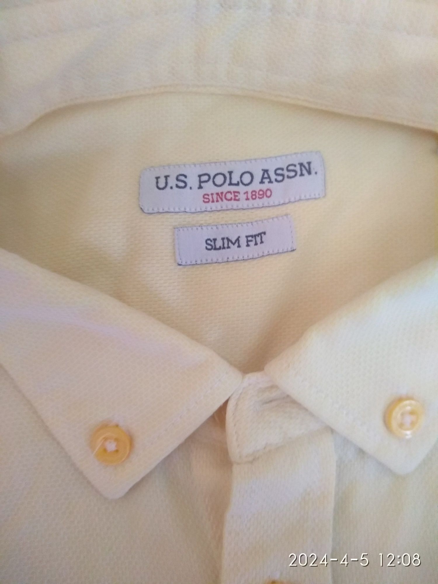 Фирменная мужская рубашка с длинным рукавом US POLO