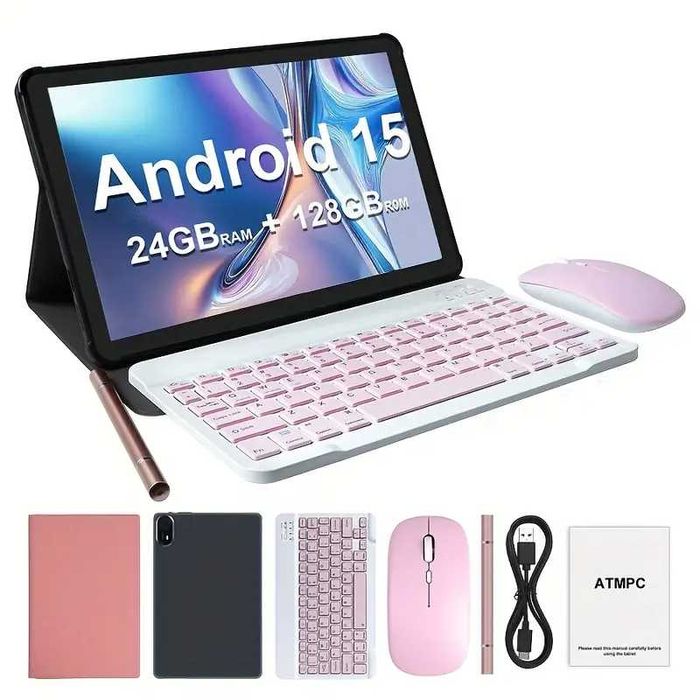 Чисто нов *Розов таблет 11* –(клавиатура, мишка, калъф, стилус)