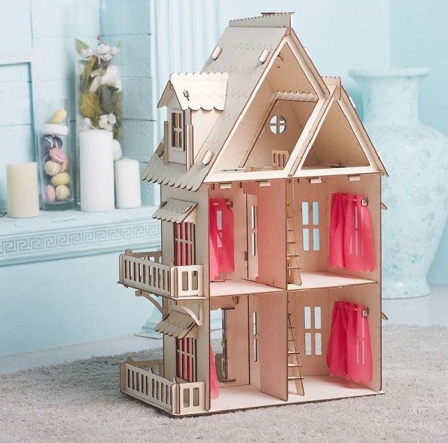 Игрушечный кукольный деревянный домик для девочек