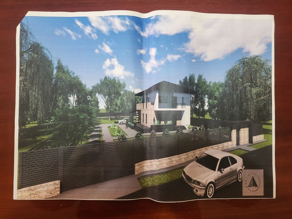 Casa la rosu proiect nou Calinesti Arges