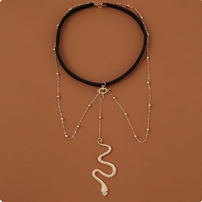 Елегантно дамско бижу за тяло - Змия