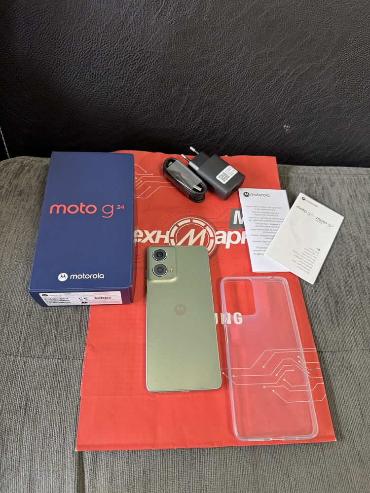 ^^^КАТО НОВ 128GB Motorola g24 5G Гаранция Техномаркет 2027 Green