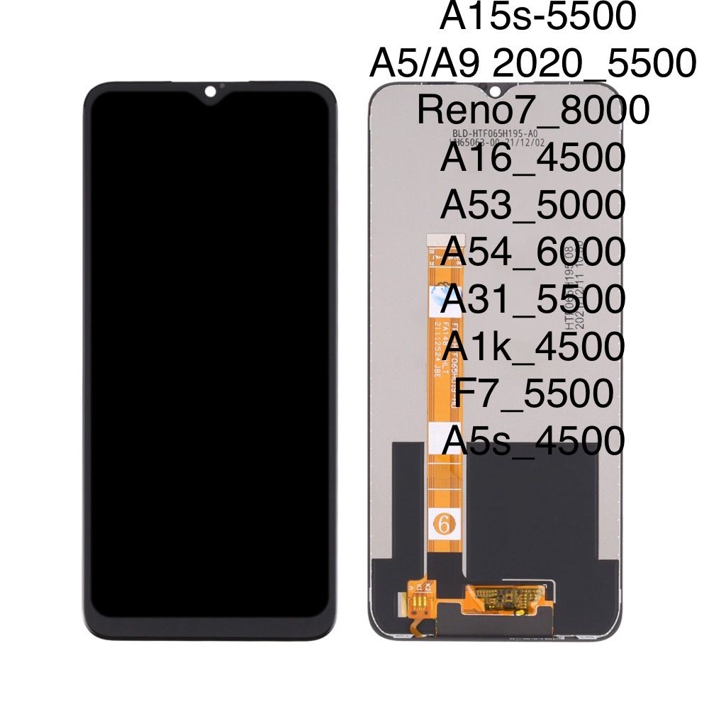 Экран дисплей оппо oppo  A5 A9 2020 Reno 7 A16 A53 A54 a15s A31 A1k F7