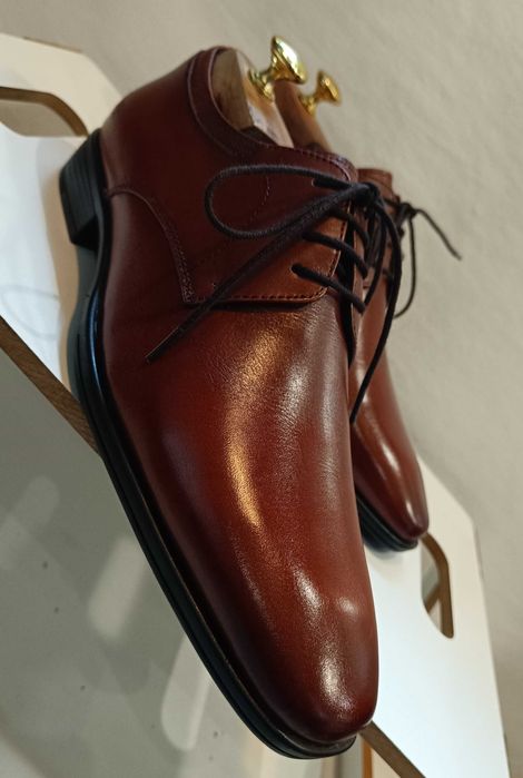 Pantofi derby 41 plain toe premium Whild Rhino NOI piele naturala moal