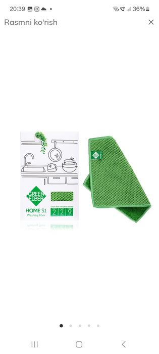 Idish-tovoq yuvish uchun Green Fiber HOME S1 fayberi
