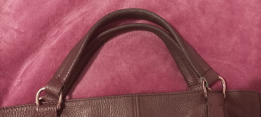 Geanta Musette maro piele naturala