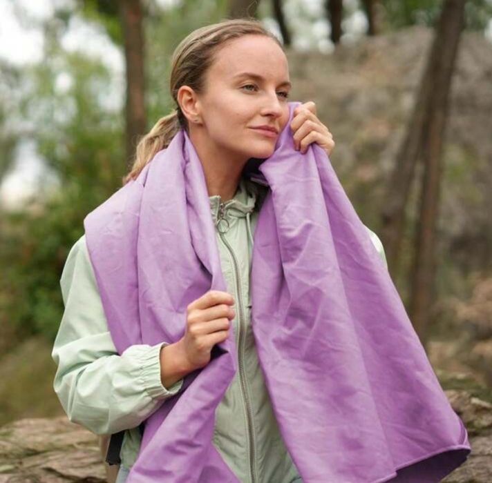 Set prosop din microfibră TOWEL beach sports travel, 2 buc/set purple