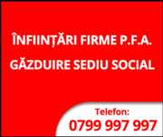 Gazduire sediu social si Infiintare firma ,srl ,pfa,ii if .