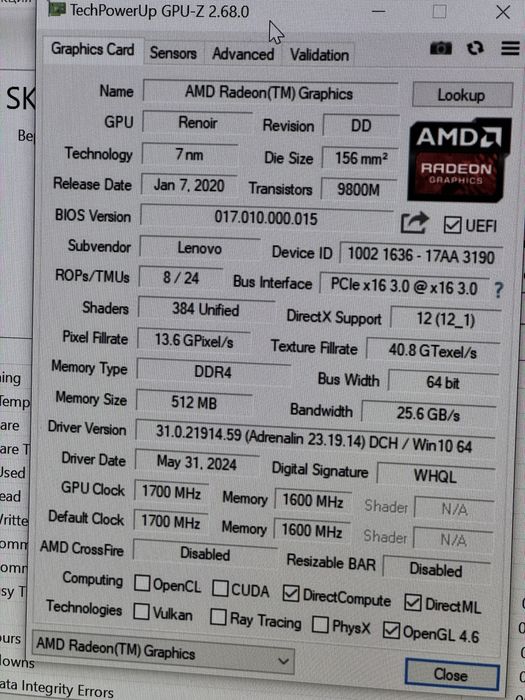 Lenovo ThinkCentre M75q Gen2 / Ryzen 3 4350GE / 256GB / 8GB / Vega 6