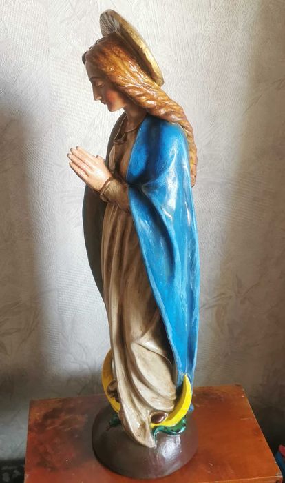 veche statueta catolica Fecioara Maria icoana statuie vintage