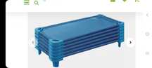 Pat stivuibil pentru gradinite, afterschool sau cresa, albastru,