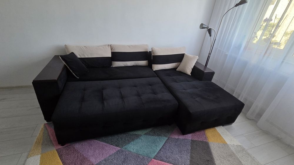 Vand coltar extensibil negru catifea