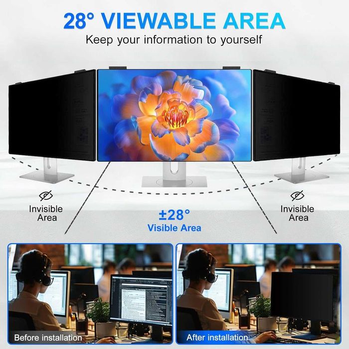 GUDTEKE Магнитен екран за поверителност за монитор 24 инча 16:9
