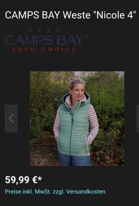 Дамска грейка ЧИСТО НОВА  елек CAMPS BAY