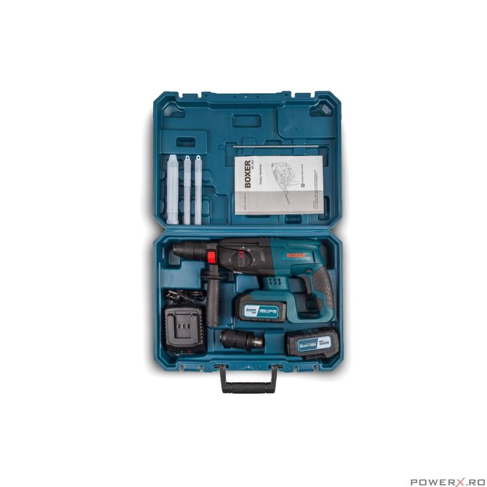 Ciocan rotopercutor cu acumulator, 2.1J 4 Ah 24V, Boxer