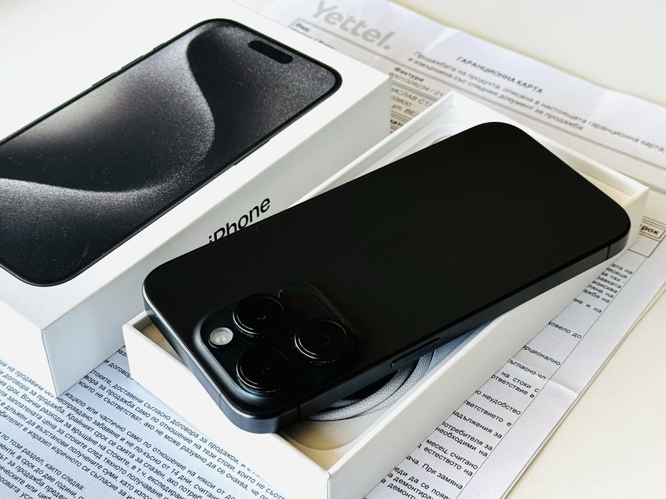 Iphone 15 Pro 128GB Black Titanium Гаранция 1 година
