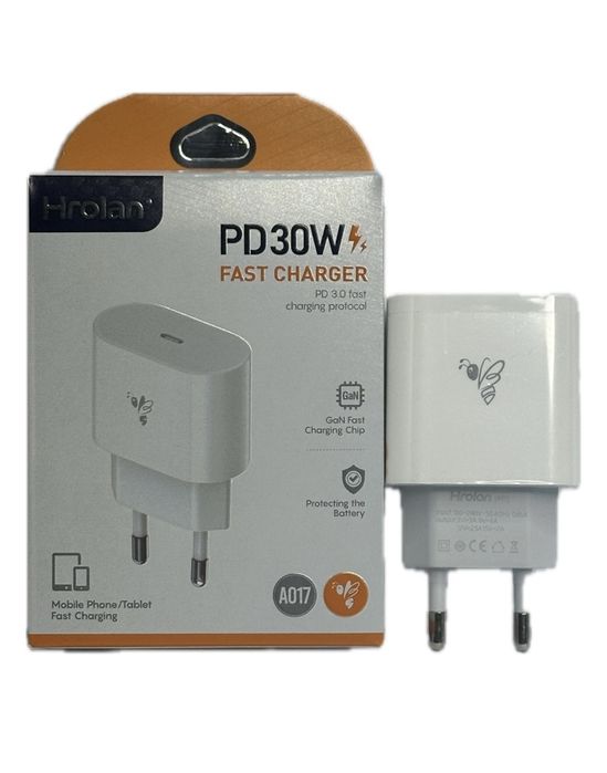Зарядное устройство Hrolan A017 30W Type-C белый