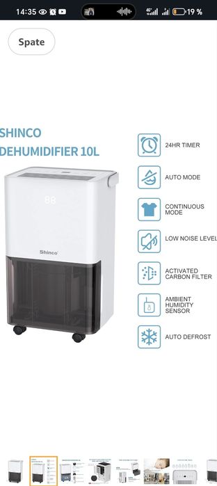Dezumificator 10l  cu compresor - purificator aer - nou