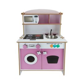 Детска кухня дърво - Розова 