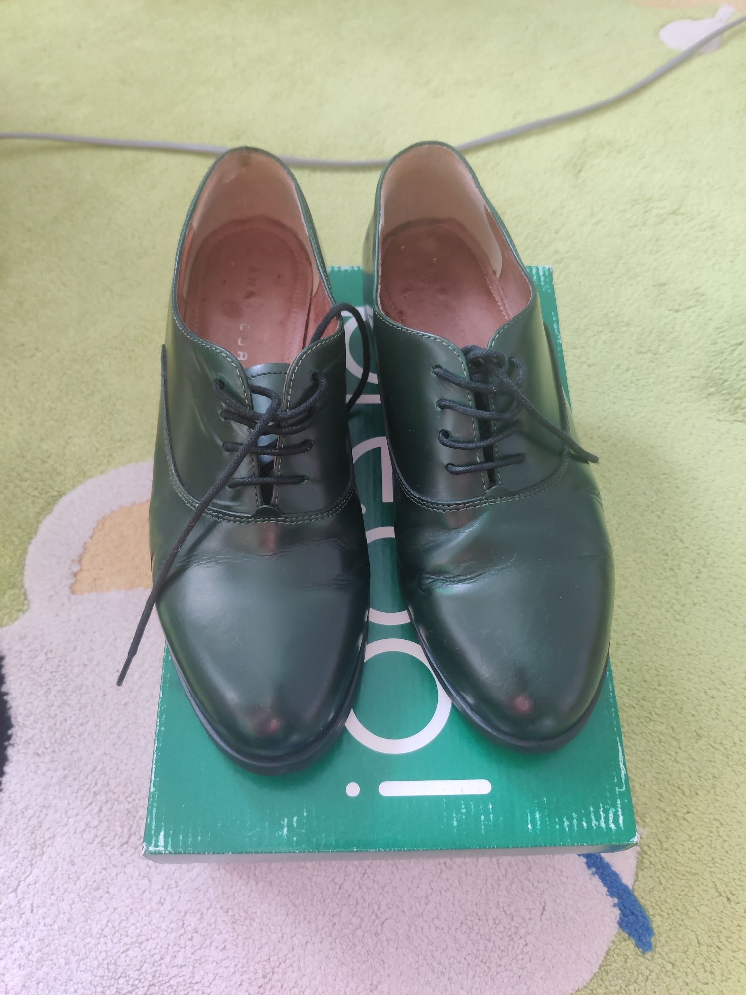 Pantofi Oxford piele verzi